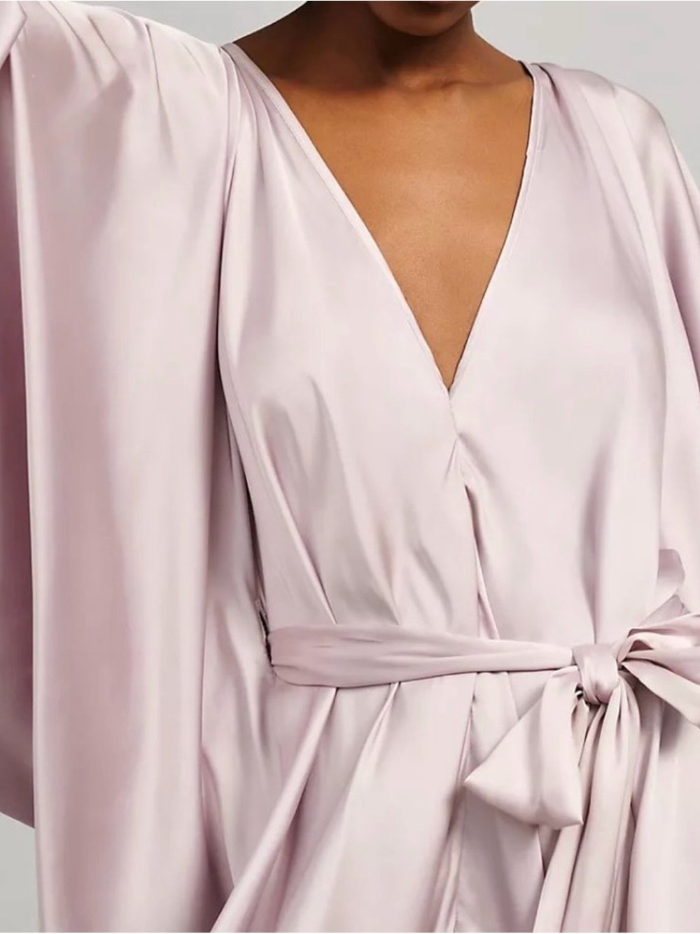NWT Women's Anthropologie lilac dress- silky, tie at waist and neck. One size